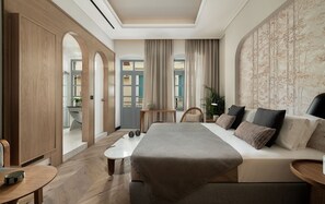 Deluxe Suite, Balcony, City View | Premium bedding, minibar, in-room safe, individually decorated - Malmo Historic Hotel (Chania)