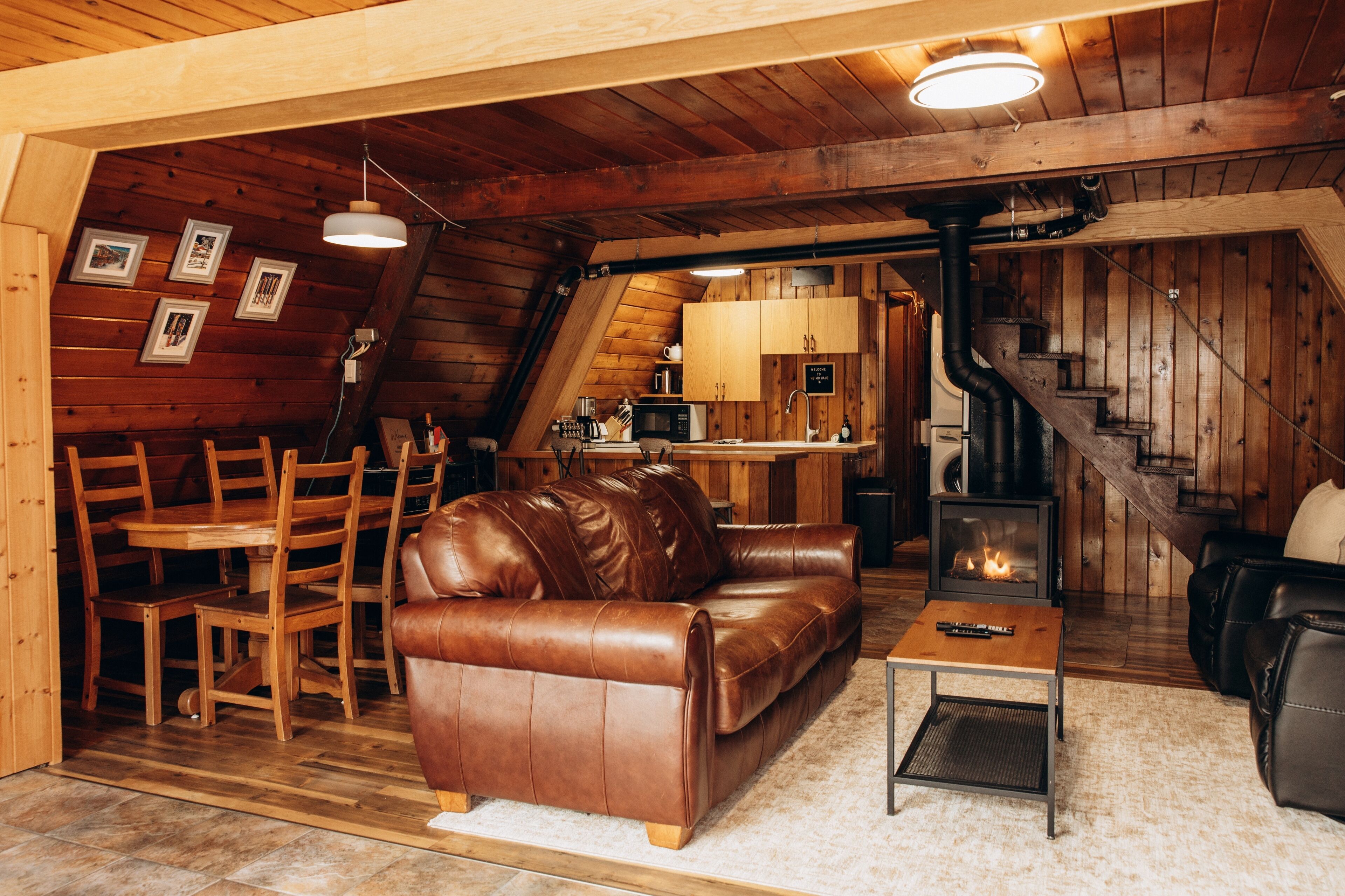 TV connectée, cheminée, Netflix, livres