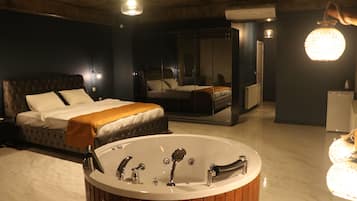 Executive-Studiosuite, 1 Doppelbett, Badewanne | Bettwäsche aus ägyptischer Baumwolle, hochwertige Bettwaren