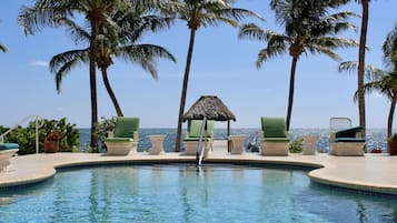 Outdoor pool, open 6:00 AM to 10:00 PM, pool loungers