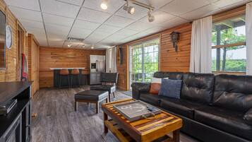 Smart TV, fireplace, DVD player, offices