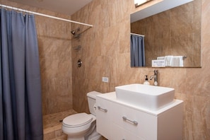 Hair dryer, towels