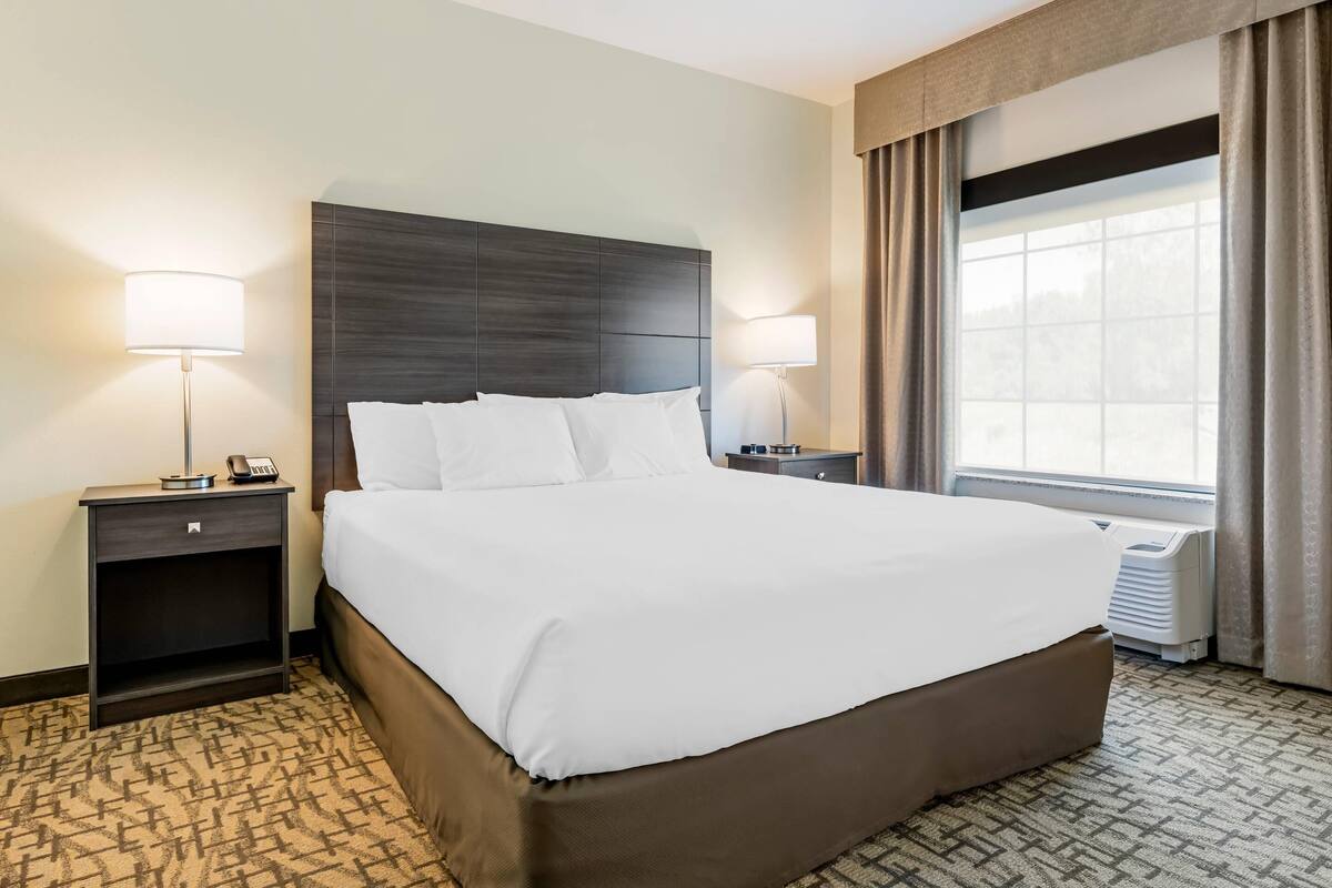 Desk, blackout curtains, iron/ironing board, free WiFi