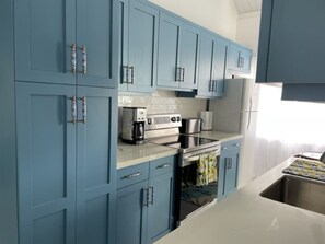 Fridge, microwave, oven, stovetop - Welcome to Puerta Azul! Newly remodeled oceanside retreat, beach, pool and deck. (Christiansted)