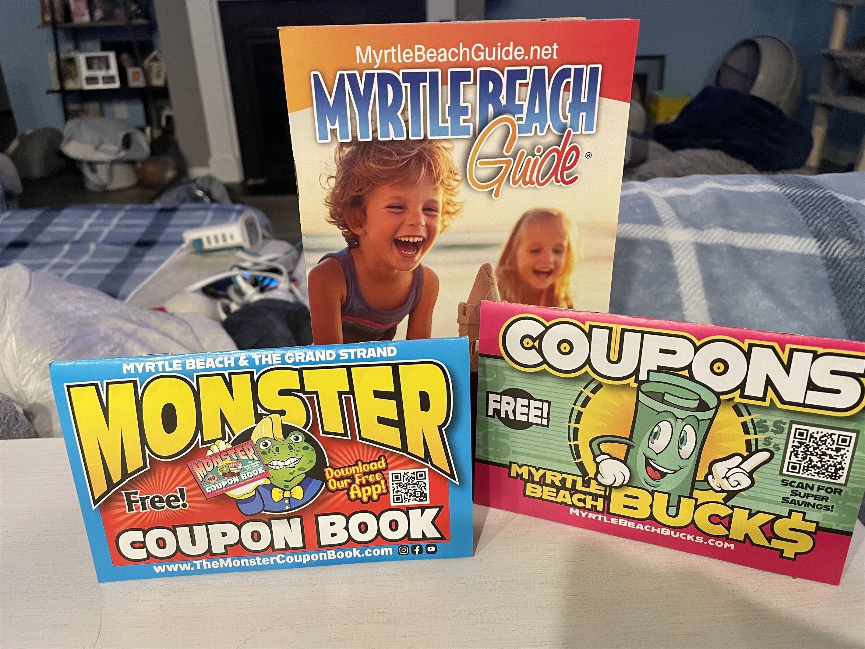 A coupon book and a Myrtle Beach guide.