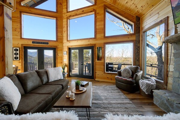 Smart TV, fireplace, video games, foosball