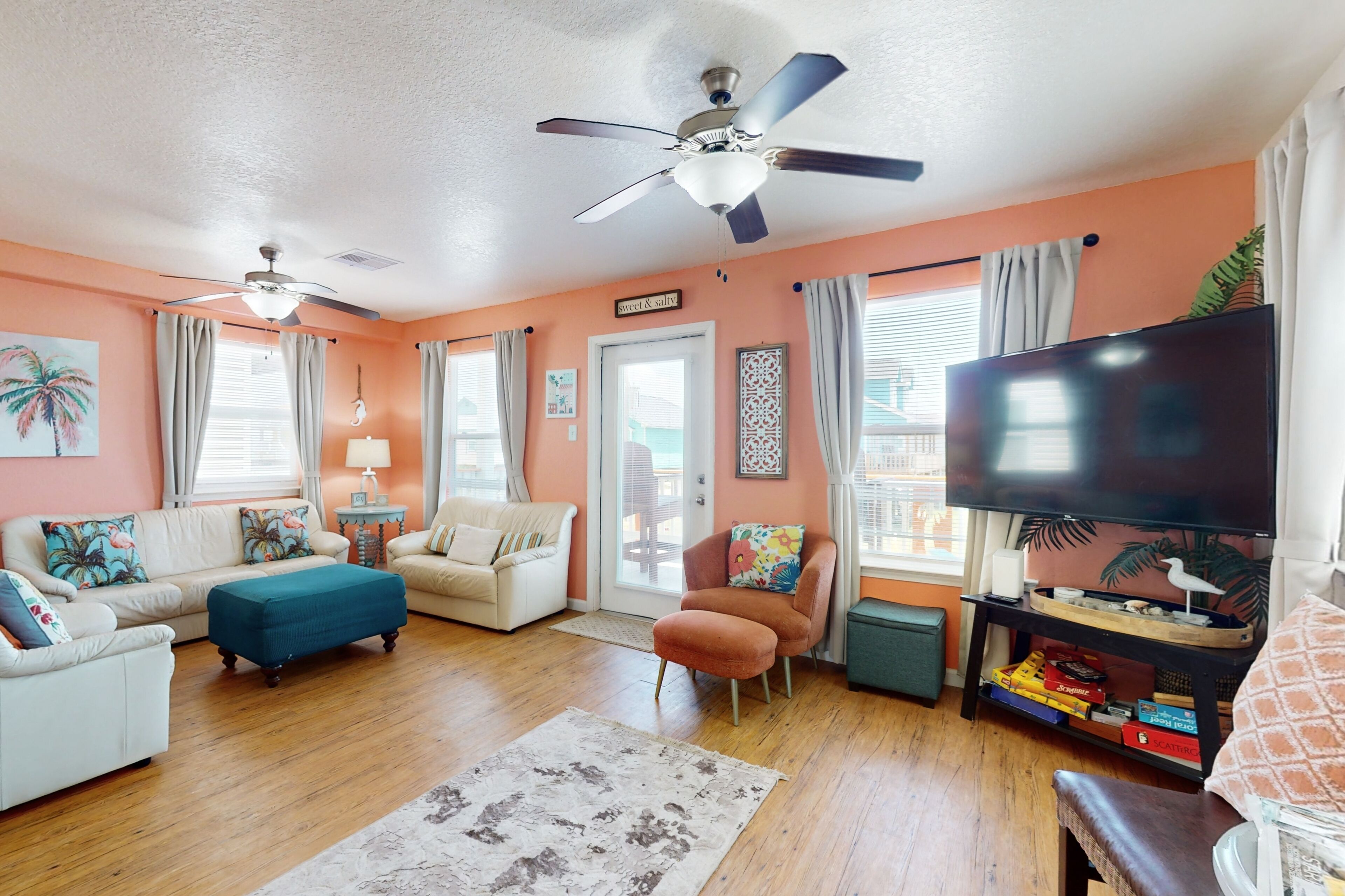Dog-friendly house with ocean-view decks & walk to beach - snowbirds welcome