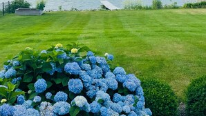 A grassy lawn with a view of the sea. - Lakefront Oasis near Lewiston & Niagara Falls (Wilson)