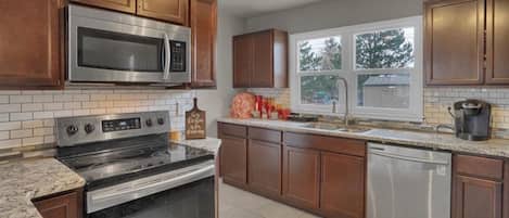 Microwave, oven, stovetop, dishwasher