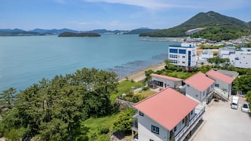 Enjoy breathtaking views of the sea from this coastal residence.