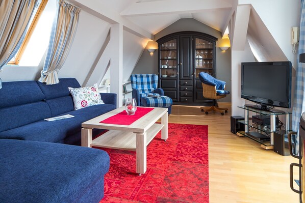 Fernseher, Kamin