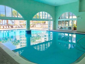 Indoor pool, a heated pool - GULF FRONT @ CELADON BEACH~5 TH FLOOR ~ Gulf Front~Free Beach Service~ Quiet West End (Panama City Beach)