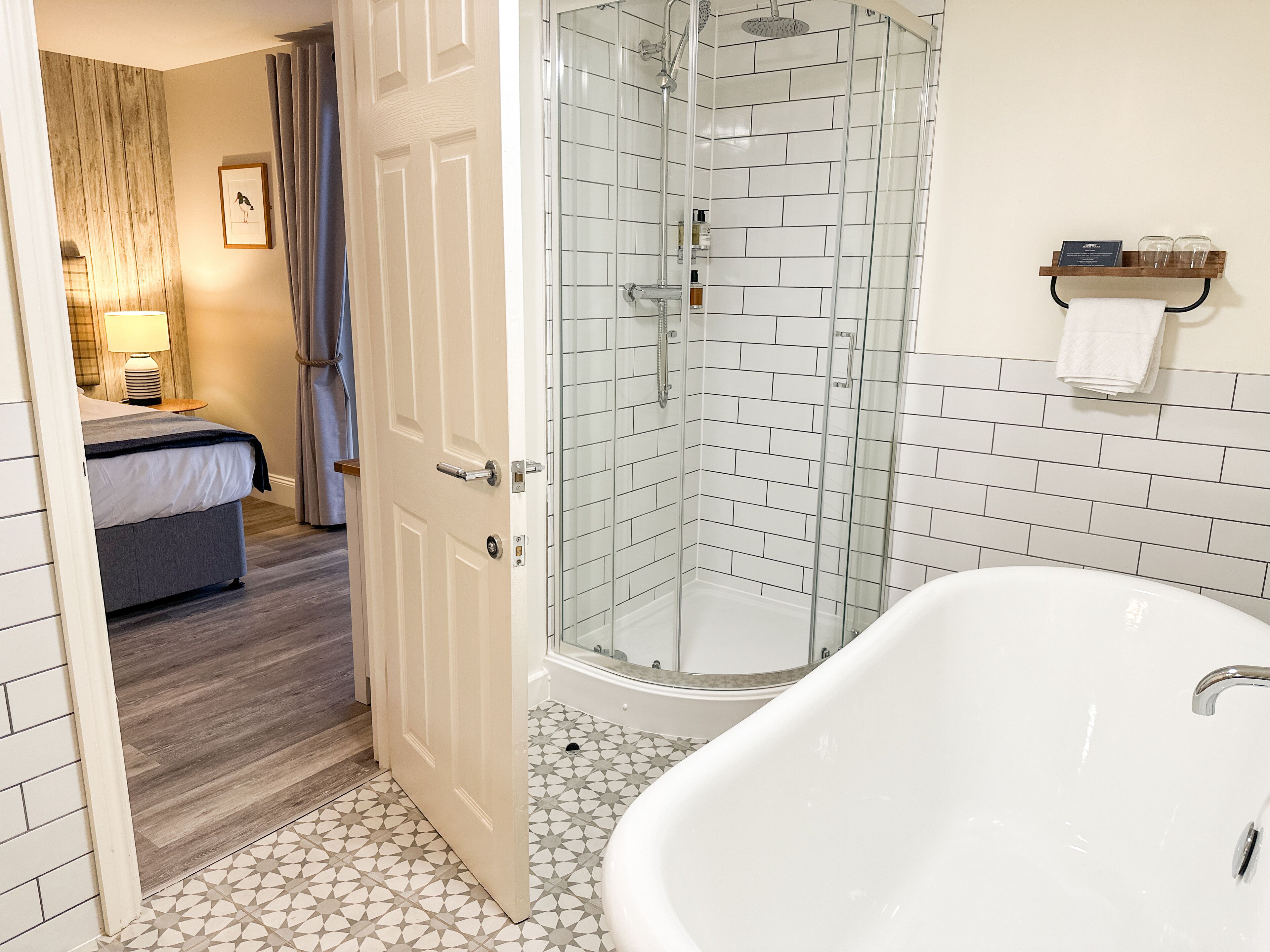 executive family suite - pet friendly | bathroom | designer toiletries, hair dryer, towels, soap
