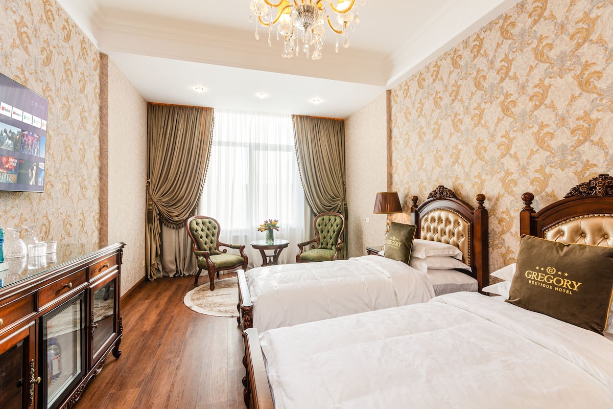 Classic-Zweibettzimmer | 1 Schlafzimmer, hochwertige Bettwaren, Betten mit Memory-Foam-Matratzen