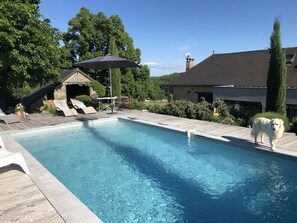 Outdoor pool - Gîte in stone house with swimming pool between sarlat and brive (Les Coteaux Périgourdins)