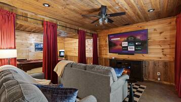 Smart TV, fireplace, video games