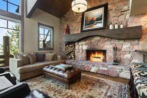 TV, fireplace - Stag Lodge at Deer Valley Resort - Three Bedroom Residence with Spa #13 (Park City)