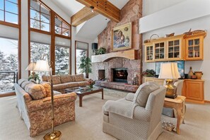 TV, fireplace - Stag Lodge at Deer Valley Resort - Three Bedroom Residence with Spa #5 (Park City)