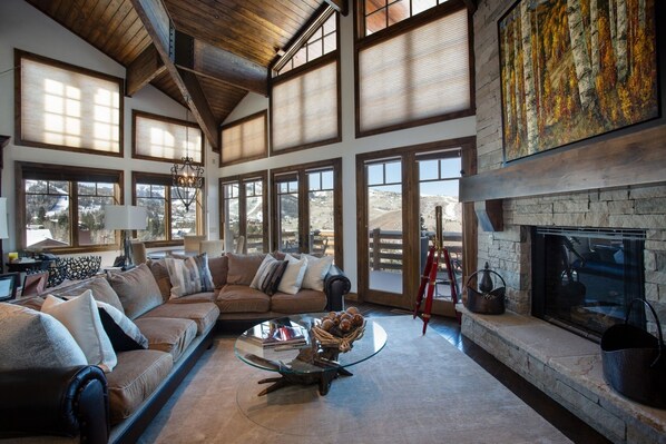 TV, fireplace - Stag Lodge at Deer Valley Resort - Seven Bedroom Residence with Spa #35 (Park City)