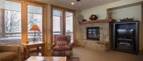 Télévision, cheminée