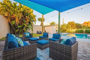 Outdoor pool, a heated pool - Pier Beach House! Heated Pool, Spa, Steps to Sand (Cocoa Beach)