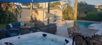 Pier Beach House! Heated Pool, Spa, Steps to Sand