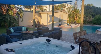 Pier Beach House! Heated Pool, Spa, Steps to Sand