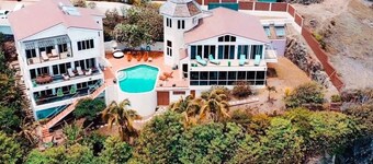 The Main Villa has three bedroom. The master bedroom, has its own patio.