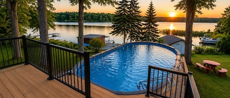 Outdoor pool, a heated pool