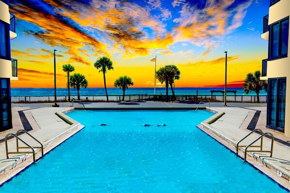 A heated pool