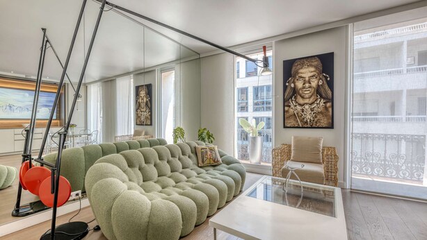 Living area - Arundel Croisette - 100m Beach Palais - Free Parking AC Fibre (Cannes)