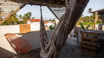 Memory-foam beds, individually decorated, laptop workspace