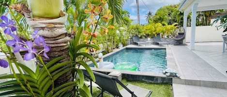 Piscine extérieure, piscine chauffée