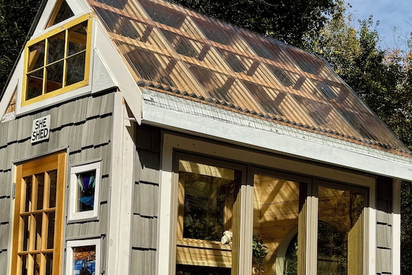 Newly built She Shed filled with sunshine