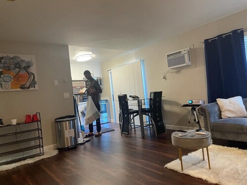 plush 2-bedroom apartment with smart tv's & projector.