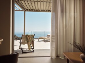 Junior Suite, 1 King Bed with Sofa Bed, Private Pool (New Horizon) | Balcony view - Yoma Cove Suites (Zakynthos)