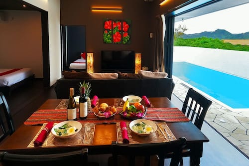 Deluxe Villa, 2 Bedrooms, Private Pool, Pool View | Down comforters, individually decorated, individually furnished, desk