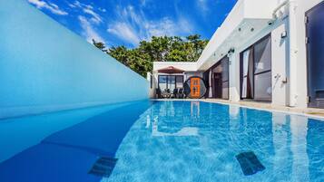 Deluxe Villa, 2 Bedrooms, Private Pool, Pool View | 3 bedrooms, down comforters, individually decorated