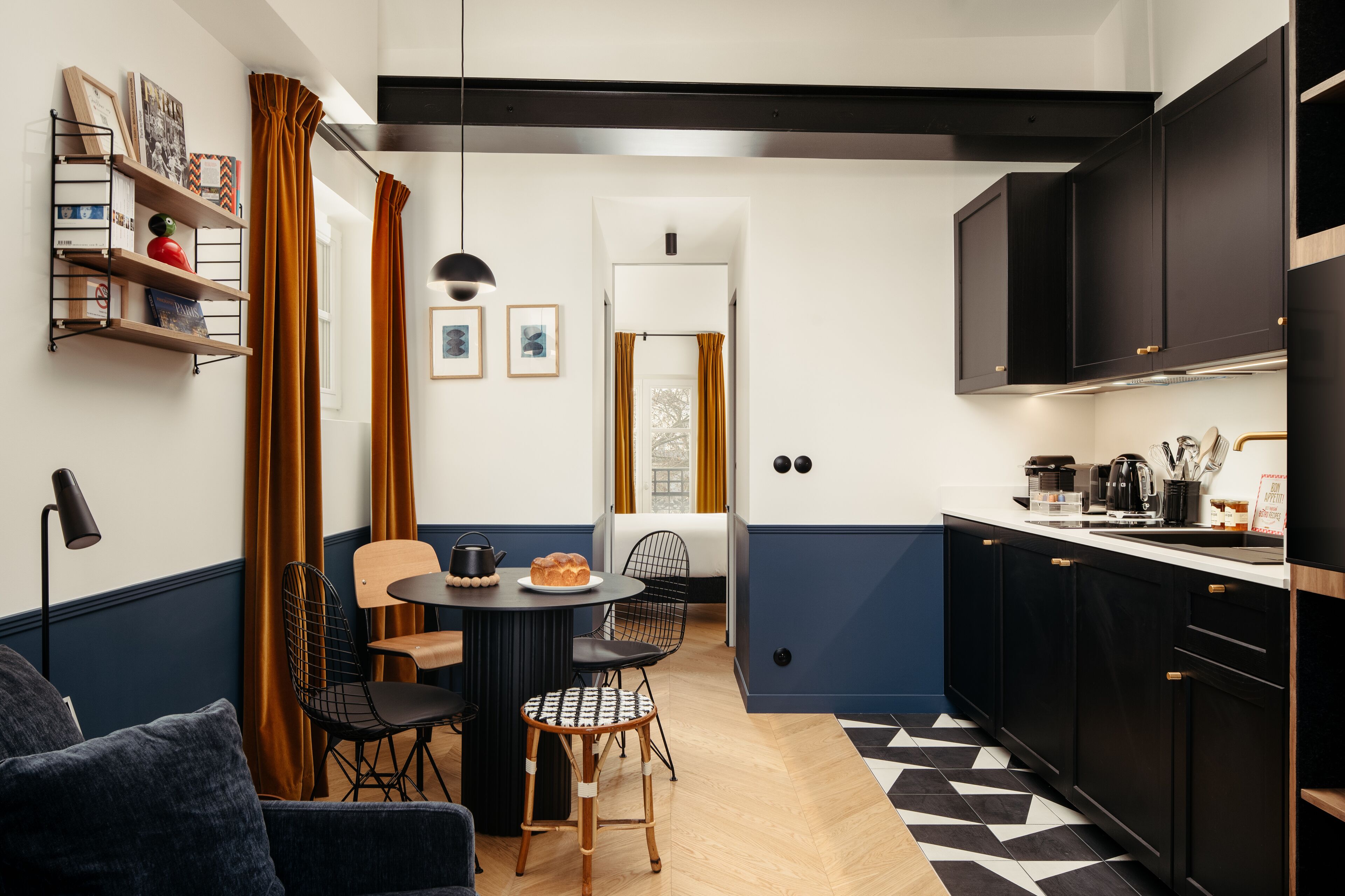 1-br deluxe apartment | private kitchen | espresso maker, coffee/tea maker, electric kettle, dining tables