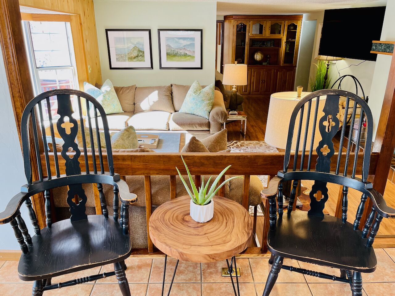 Fernseher, Kamin, Bücher