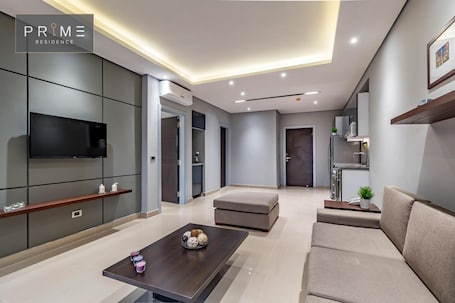 Deluxe Apartment, 1 Bedroom | Minibar, in-room safe, desk, free WiFi. Prime Residence New Cairo