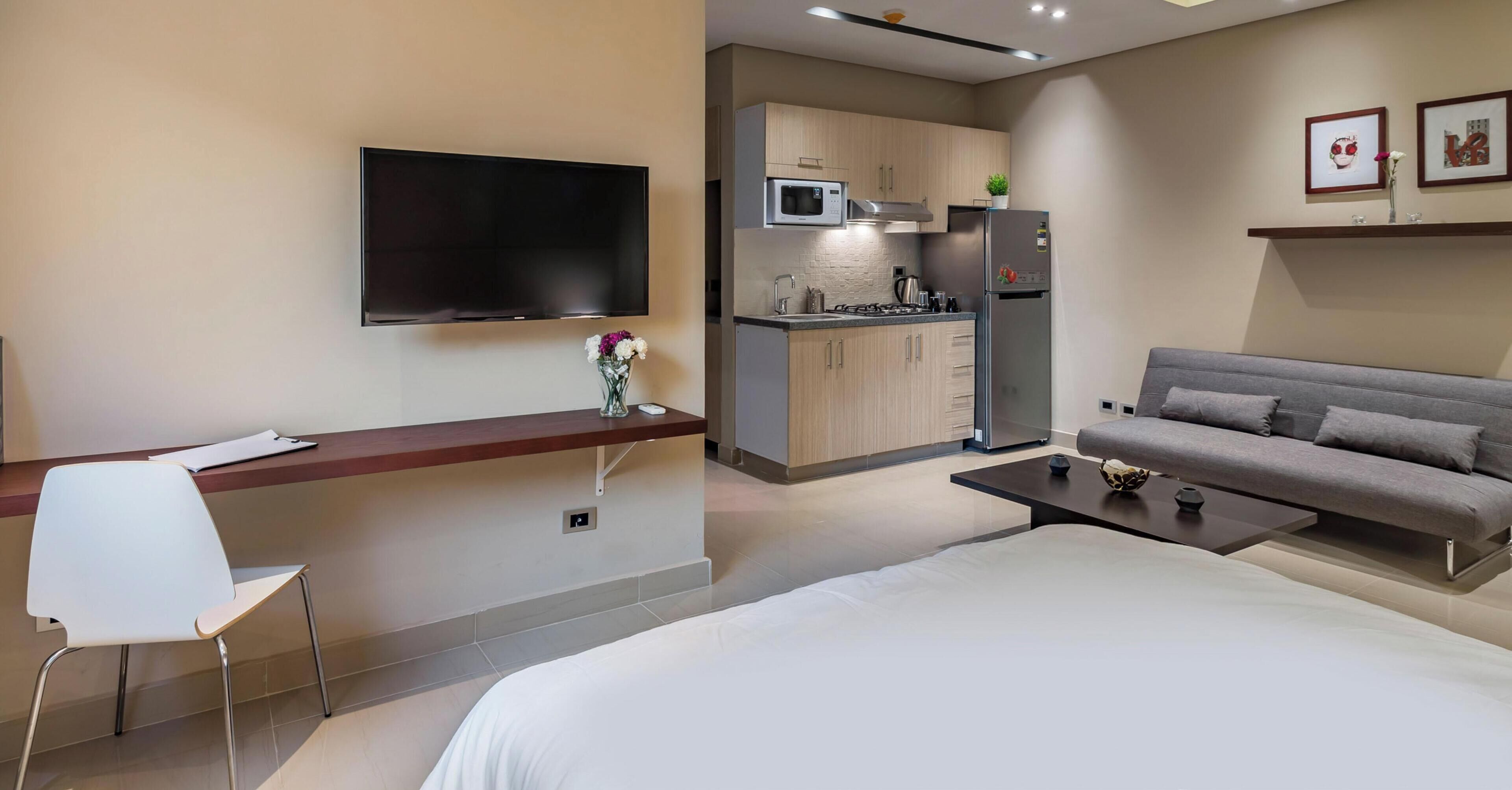 Studio | Minibar, brankas, meja kerja, dan Wi-Fi gratis