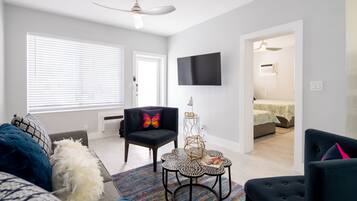 Deluxe Condo | 1 bedroom, premium bedding, pillow-top beds, iron/ironing board