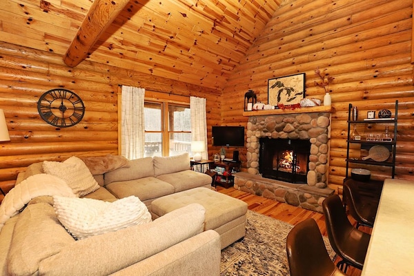 Televisor intel·ligent, llar de foc i llibres