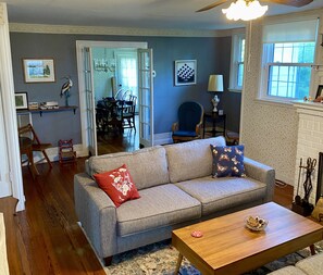 Smart TV, DVD player, books, video library