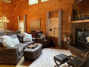 Smart TV, caminetto, lettore DVD