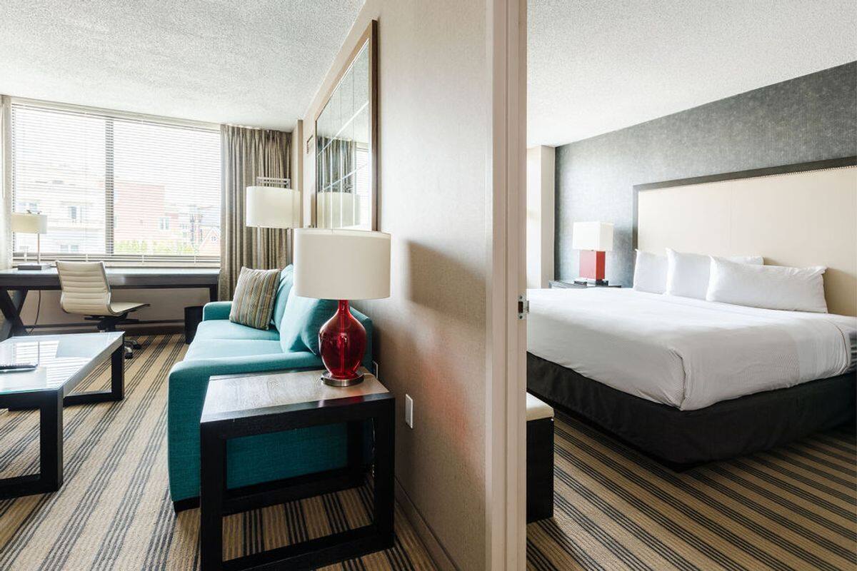 In-room safe, desk, laptop workspace, iron/ironing board