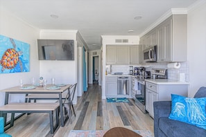 Fridge, microwave, oven, stovetop - Turtle Cove , Quiet Condo with Great views! (Galveston)