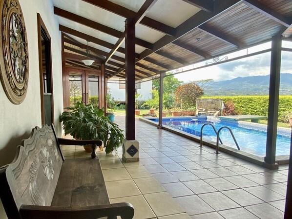 Outdoor pool, a heated pool