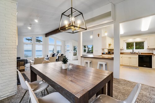 Water View Gem with WiFi, Fireplace, Spacious Deck, Patio, Gas Grill, & Yard